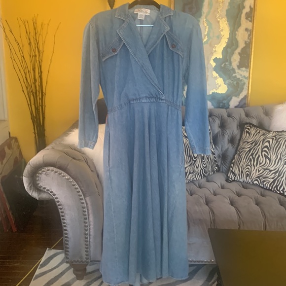 Vintage Talbots blue jean dress size 2 - Picture 6 of 8